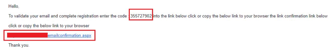 sample of email confirmation